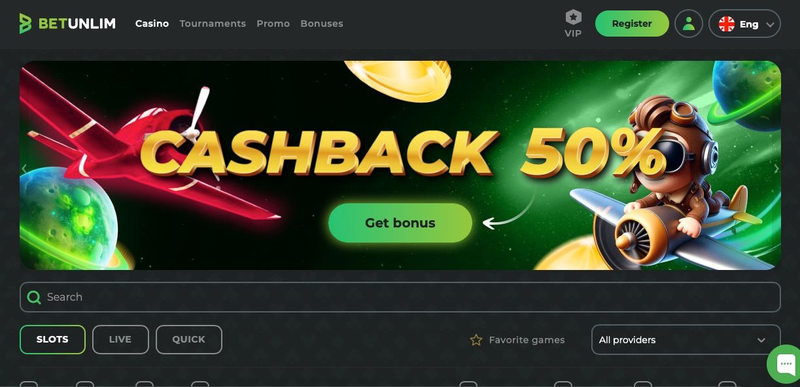home page of casino