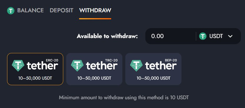 Withdraw by USDT