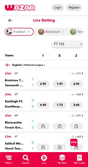 Wazaa Bet Live Betting