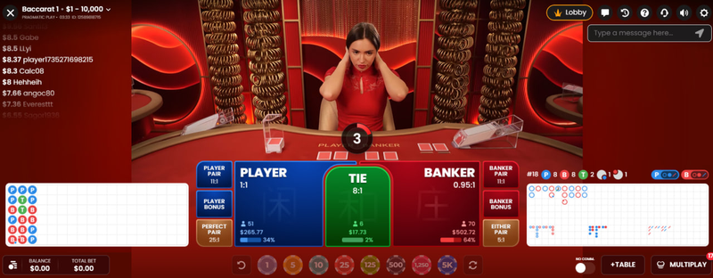 live dealer baccarat