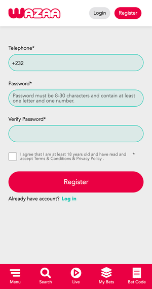Wazaa Bet Register