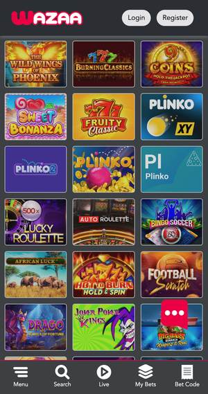 Wazaa Bet Casino Games